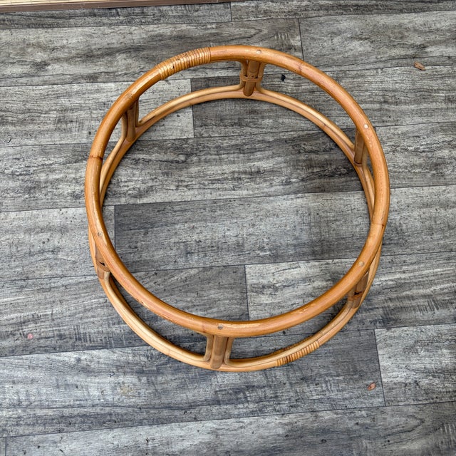 Vintage Coastal Style Bowl-Shaped Papasan Rattan Lounge Chair. Circa 1980s For Sale - Image 16 of 17