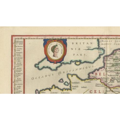 Antique Map of Caesar's Gallia Ancient France from Blaeu, 1642 For Sale - Image 4 of 10