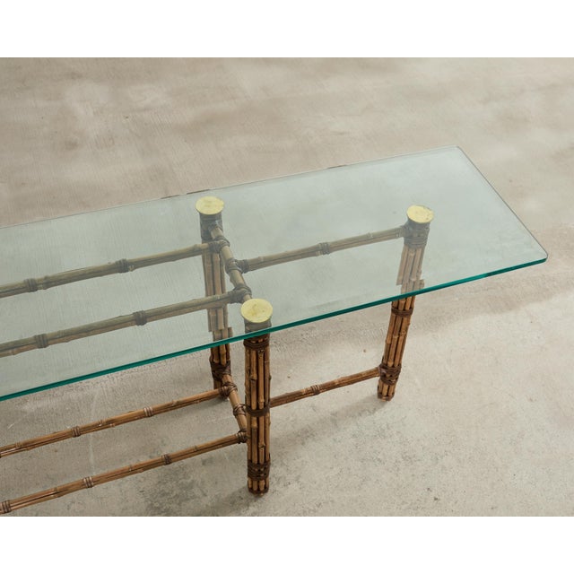 McGuire Organic Modern Bamboo Glass Console Table 8 Ft. For Sale In Sacramento - Image 6 of 18