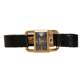 Vintage Jaeger-LeCoultre Etrier by Asprey 18k Watch, Circa 1950s–1960s For Sale