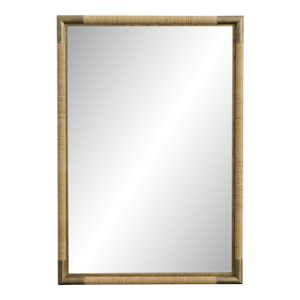 Contemporary Rectangle Mirror Brass Finish