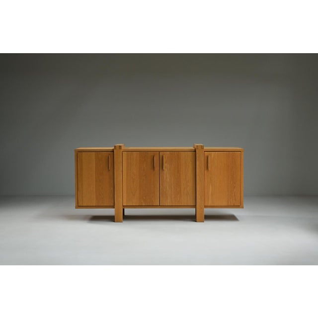 Brustalist Oak Sideboard, Belgium, 1990s For Sale - Image 9 of 9