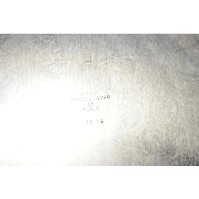 Vintage Epca Bristol Silver by Poole 73 16 Silver Plated Oval Platter Bar Tray For Sale - Image 10 of 11