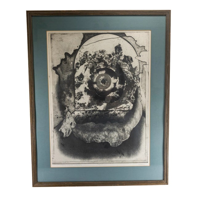 Mid-Century Contemporary Modern Art Abstract Etching Print Signed For Sale