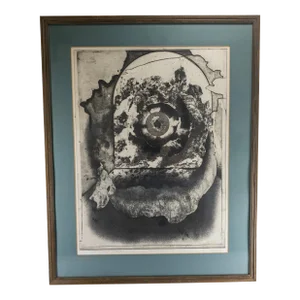 Mid-Century Contemporary Modern Art Abstract Etching Print Signed