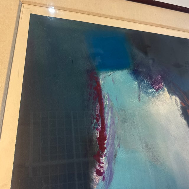 Paint Large Original Ed Emerson Abstract Watercolor Painting – 33" X 27" Gallery Framed (Winn Devón) For Sale - Image 7 of 9