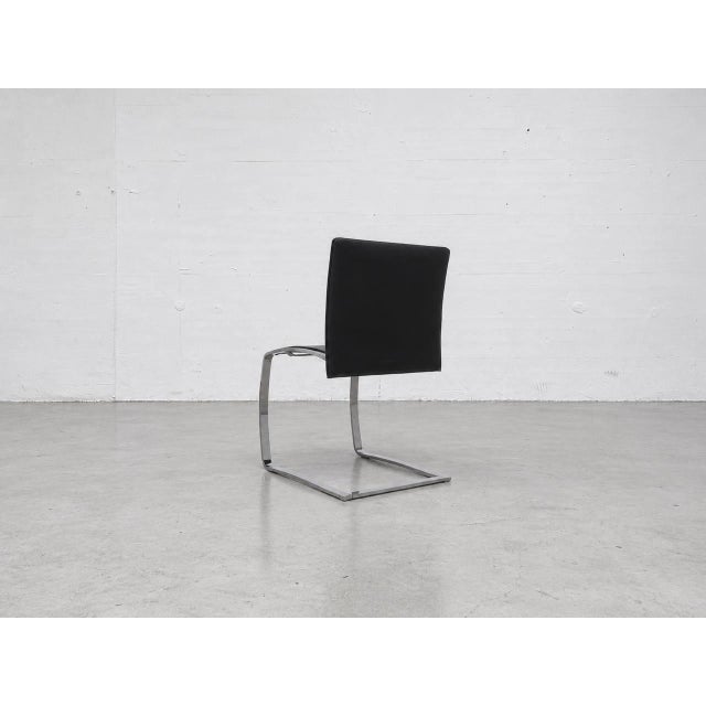 Black Zen Cantilever Chair by Christian Werner for Enrico Pellizzoni For Sale - Image 8 of 15