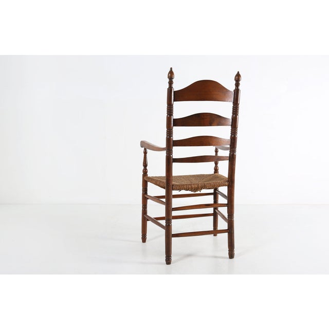 Antique French Wooden Armchair with Cane Seat, 1890s For Sale - Image 12 of 17