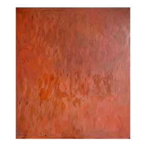 Large Abstract Oil Painting, Terracotta Red Wall Art, Modern Minimalist Canvas, Textured Earth Tone Decor Unstretched Rolled in Tube