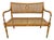 Late 20th Century Elegant Sheraton Style Painted Floral Cane Settee With Neoclassical Detailing For Sale