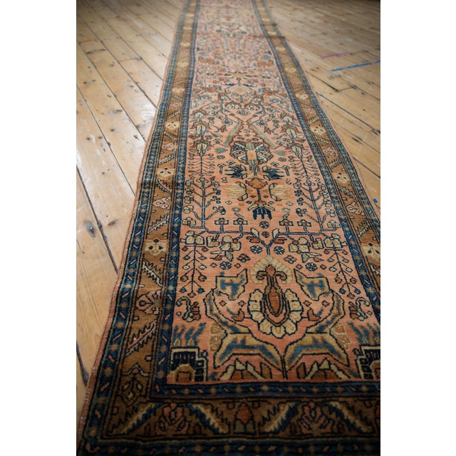 Textile 1950s Vintage Persian Lilihan Vinery Floral Wool Runner For Sale - Image 7 of 14