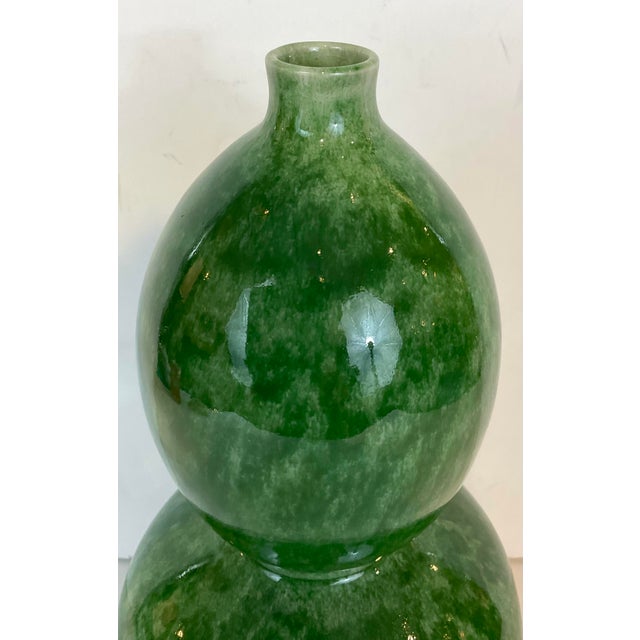 Currey & Company Currey & Company Green Glaze Porcelain Gourd Vase For Sale - Image 4 of 4