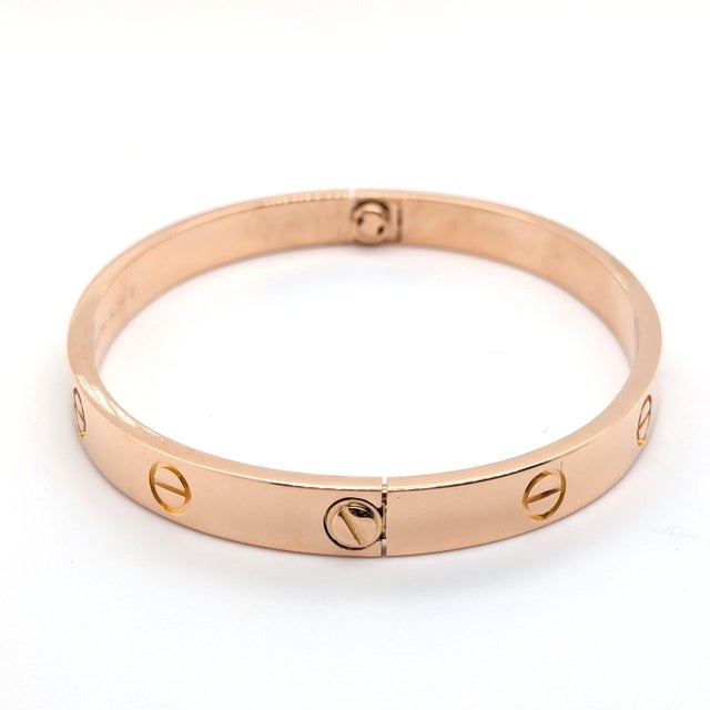 Cartier Love Bracelet in 18k Rose Gold - Size 18 For Sale - Image 9 of 11