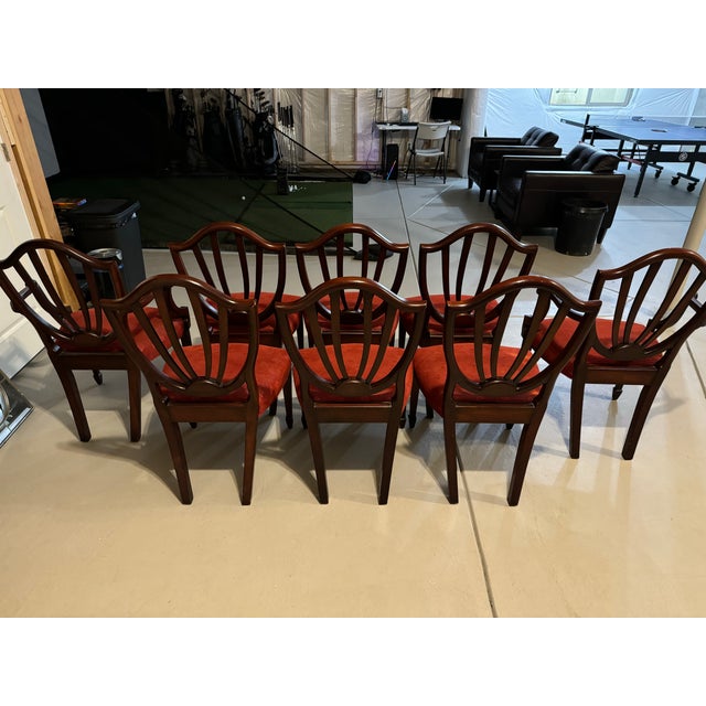 Traditional 1990s 8 Baker Furniture “Historical Charleston Reproductions” Dinning Chairs. 6 Regular Chairs and 2 End Chairs With Arms. For Sale - Image 3 of 9