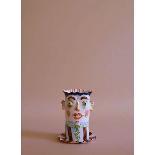 1980s Petite Head Vase For Sale - Image 5 of 5