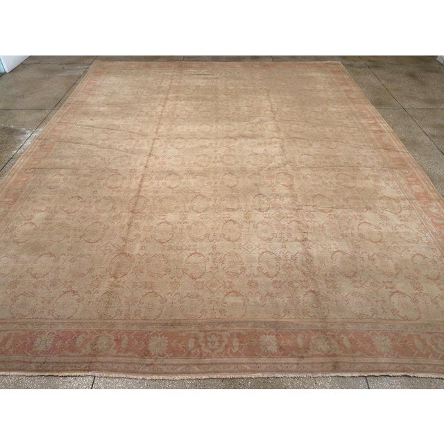 Galerie Shabab Collection Early 20th Century Turkish Oushak Large Carpet For Sale - Image 4 of 10