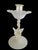 1920s Salviati Murano 1920s White Latticino Glass & Gold Aventurine Swan Candlestick For Sale - Image 5 of 8
