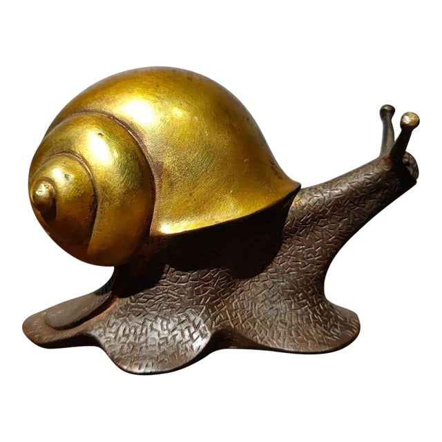 Vintage Gilt Bronze Snail Sculpture / Paperweight For Sale