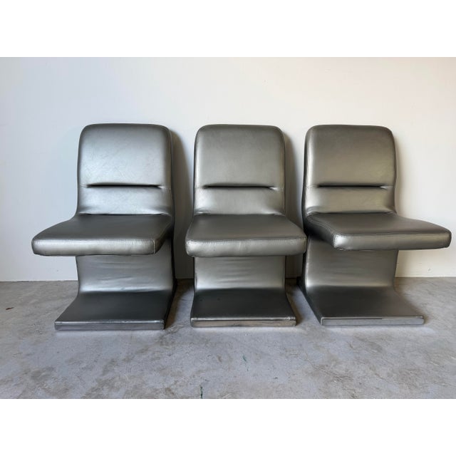 1980s 1984 Postmodern Vladimir Kagan for Preview Sculptural Upholstered Dining Chairs – Set of 6 For Sale - Image 5 of 18