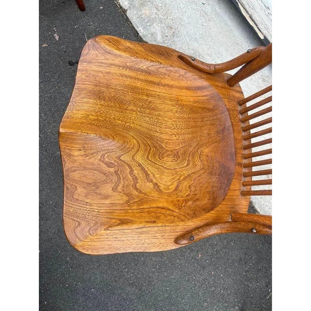 Brown Early 20th Century Set of 5 Antique Tiger Oak Dining Chairs For Sale - Image 8 of 9