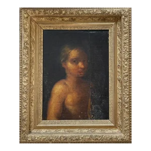 Antique 18th C. Italian Chiaroscuro Figurative Painting (Oil on Canvas, Framed)/Old Master Style