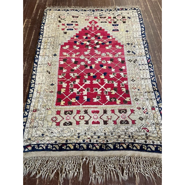Tribal Antique Turkish / Konya-Area Prayer Rug C-1880 For Sale - Image 3 of 10