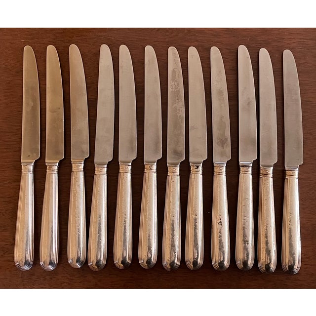 Late 18th Century English Georgian Silver Dinner Knives by John Lambe - Set of 12 For Sale - Image 11 of 17