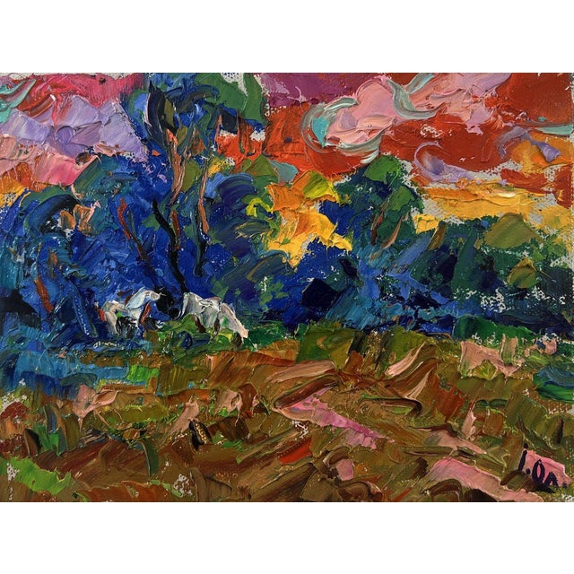 Oil Painting Evening Nature Oleksiy Ivanyuk For Sale