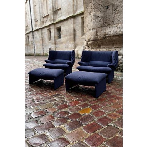 Portovenere Armchair with Ottoman by Vico Magistretti for Cassina, in Very Good conditions.