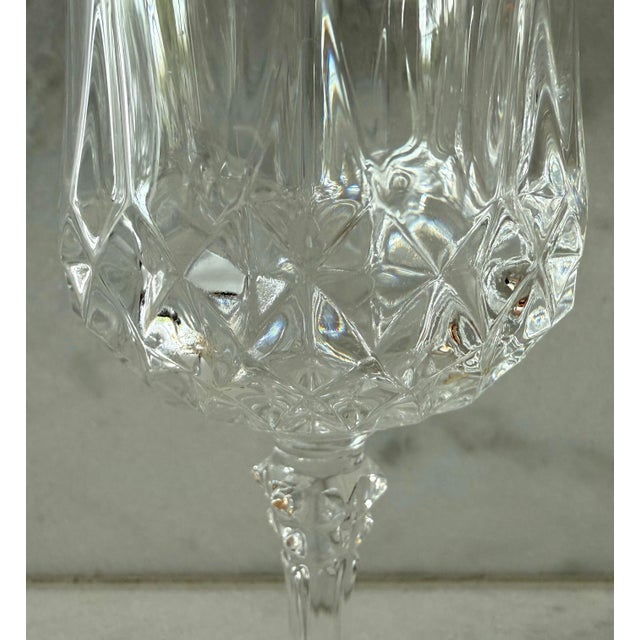 Transparent Set of 7 Cristal d'Arques Longchamp Wine Glasses For Sale - Image 8 of 9
