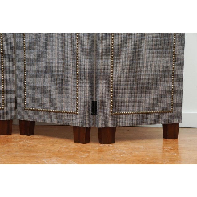 Not Yet Made - Made To Order Custom Four-Panel Folding Screen with Nail Head Detailing For Sale - Image 5 of 8
