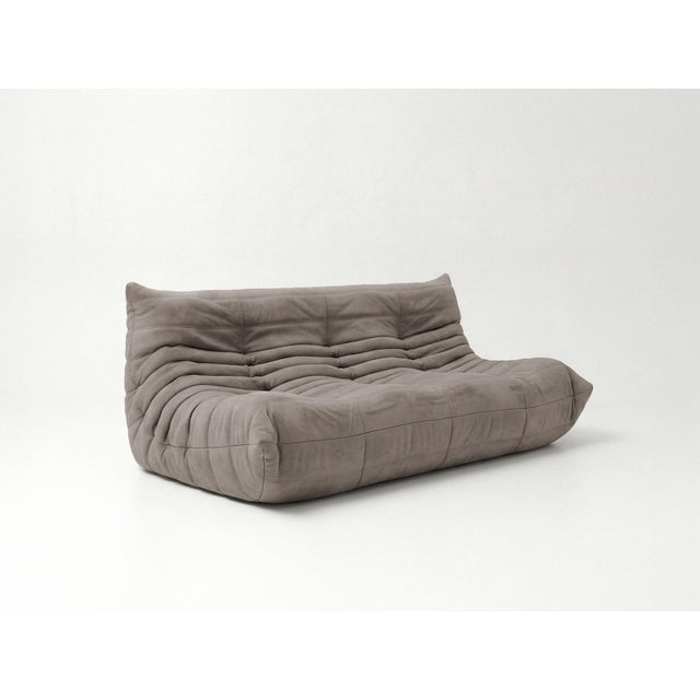 Gray Togo Sofa in Warm Grey Microfiber by Michel Ducaroy for Ligne Roset, Set of 5 For Sale - Image 8 of 15
