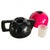 Great Vintage Memphis teapot in black and fuchsia pink from the 1980s. This retro teapot has a metal sleeve that keeps the...