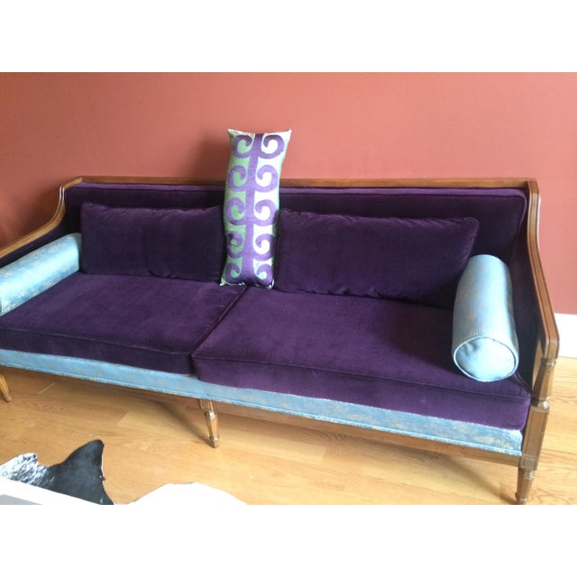 1940s 1940's Velvet Sofa For Sale - Image 5 of 17