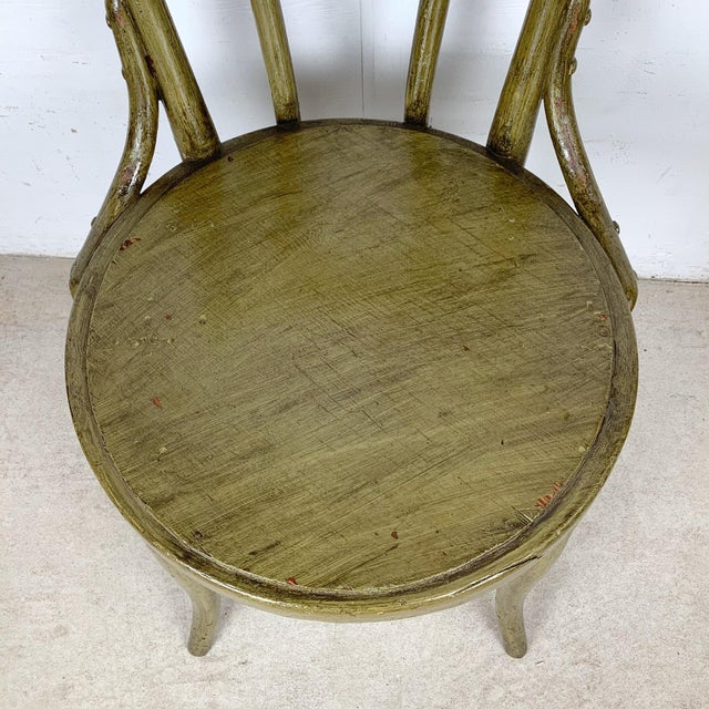 Green Vintage Bentwood Café Chair, 20th Century For Sale - Image 8 of 12