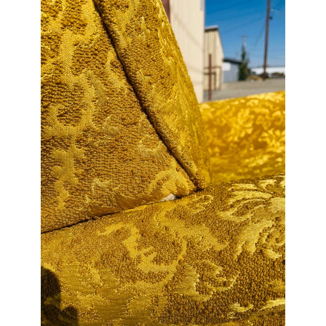 Gold Vintage 1970s Mid Century Modern Gold Swivel Accent Chair For Sale - Image 8 of 11