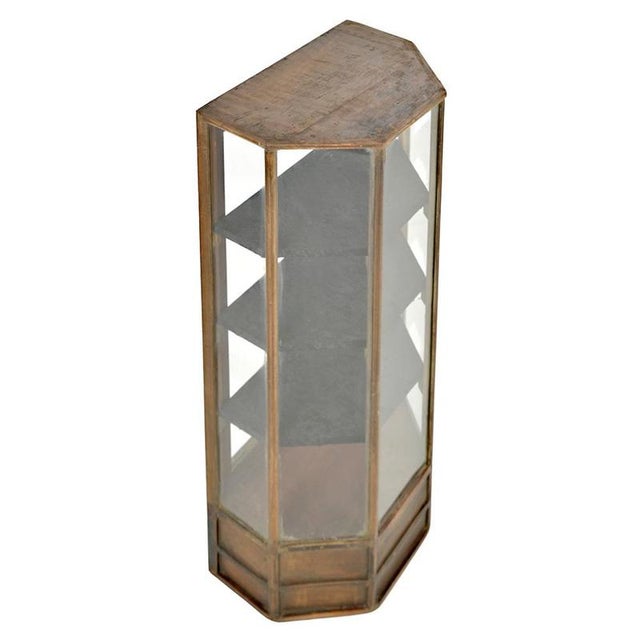 Polygonal Wood and Glass Display Case For Sale - Image 3 of 7