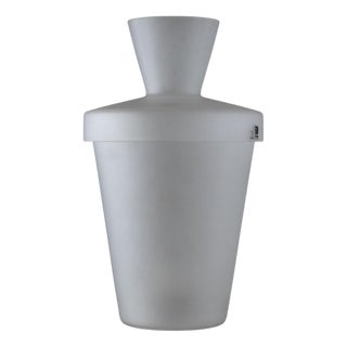 Sculptural Table Lamp in White Sandblasted Glass from iTre, Italy, 1990s For Sale