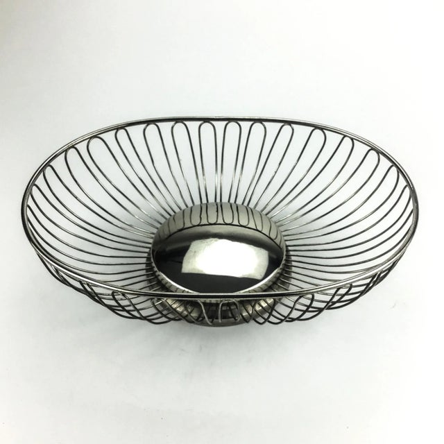 MCM Silver Plated Oval shaped Wire Bread or Fruit Basket. Use this beautiful bowl for soap or towels or guest...