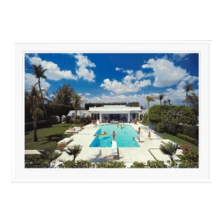 Pool in Palm Beach 1985 by Slim Aarons White Framed C-Print For Sale