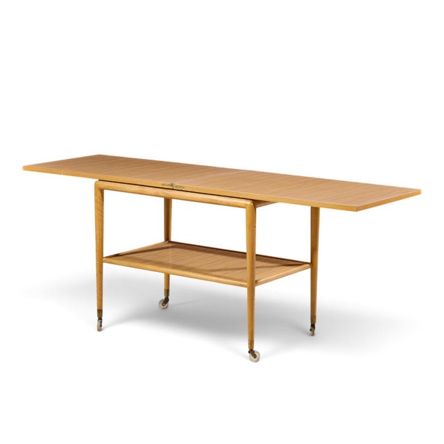Mid-Century Modern Robsjohn Gibbings for Widdicomb Mid Century Expandable Flip Top Bar Cart For Sale - Image 3 of 11