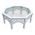 Vintage White Gloss Octagonal Lattice Glass Top Regency Coffee Table For Sale