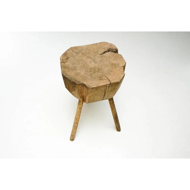 Rustic Chopping Block on Tripod Legs For Sale - Image 4 of 6