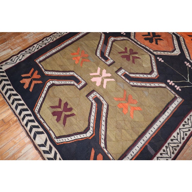 Gallery Size Vintage Zabihi Collection Turkish Kilim For Sale In New York - Image 6 of 8