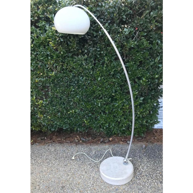 Vintage Mid Century Modern Adjustable Arc Floor Lamp With Marble Base, Made in Italy For Sale - Image 9 of 9