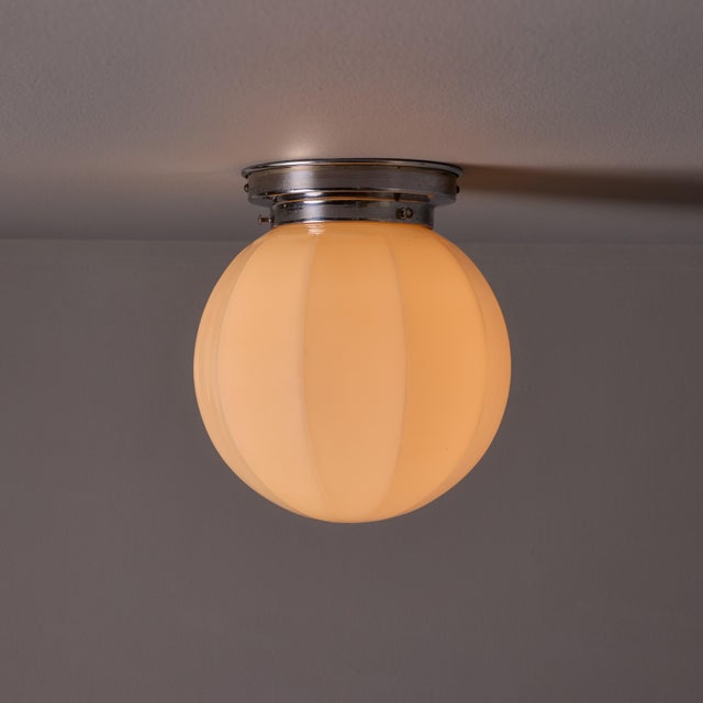 1940s Finnish Geometric Glass and Metal Wall or Ceiling Lamp in the Manner of Paavo Tynell Sourced in Scandinavia and in...