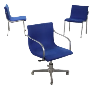 Vintage Office Chairs in Aluminium and Foam, 1970s, Set of 3