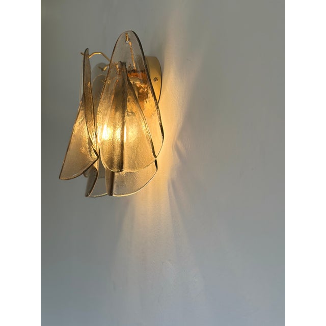 Murano Contemporary Modern Smoked-Fumè "Rondini" Murano Wall Sconces- Set of Two For Sale - Image 4 of 9