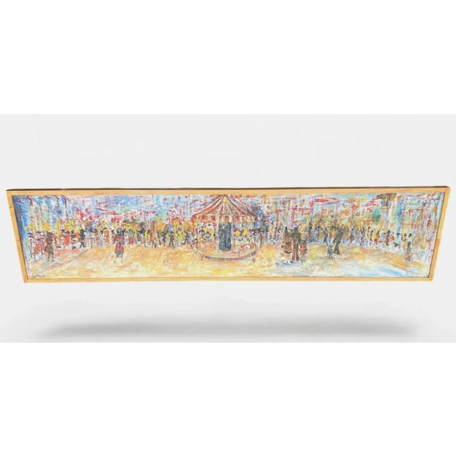 Signed Coleman Abstract Expressionist Urban Festival Painting For Sale - Image 4 of 12
