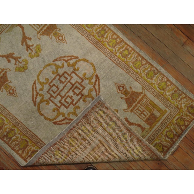 Early 20th Century Matching Pair of Antique Khotan Rugs For Sale - Image 5 of 6